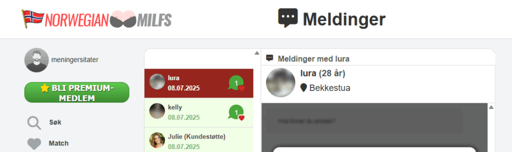 Dette er eksempler på interaksjoner som vi fikk så snart vi registrerte oss.