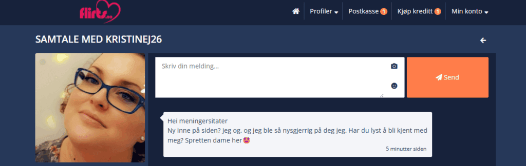 Vi fikk denne meldingen få sekunder etter at vi hadde registrert oss.