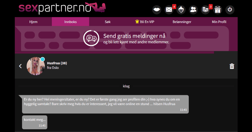 Vi mottok denne meldingen få sekunder etter registreringen.