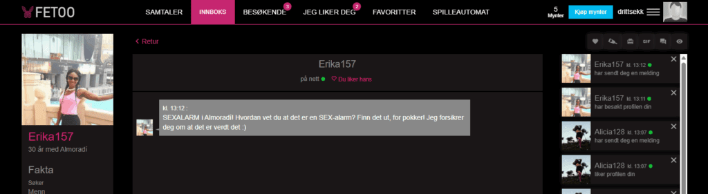 disse pikante meldingene er normen, og det uten å legge til et profilbilde!