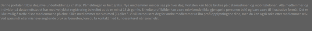 Bare ved å lese bunnteksten vet vi allerede at vi befinner oss på et nettsted med falske profiler.