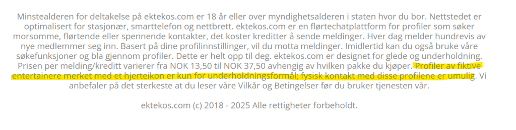 bunnteksten advarer oss allerede om at det finnes falske profiler. det er lite mer å legge til.