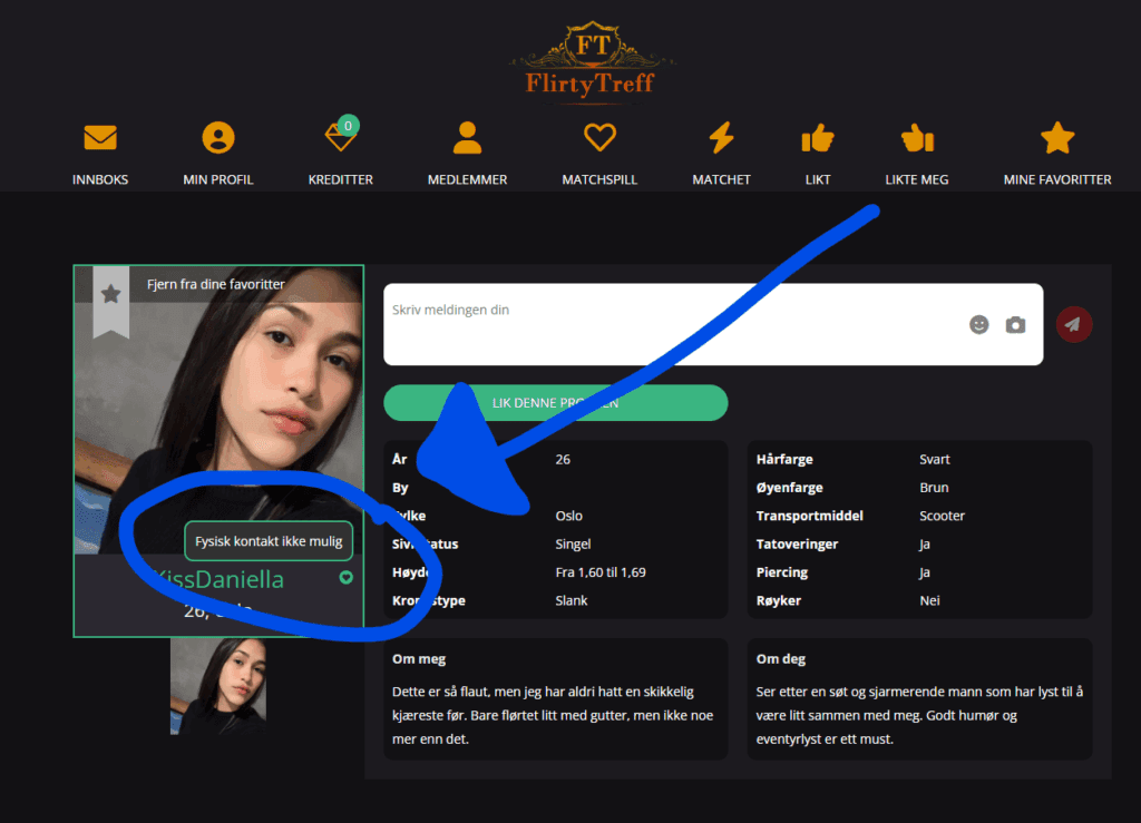 I profilene viser hjerteikonet teksten til bildet. Vurder dere selv!