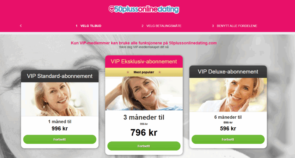 Hva koster 50PlussOnlineDating.com