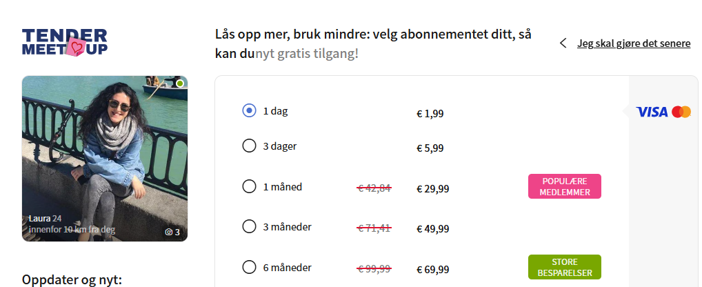 tendermmetup pris