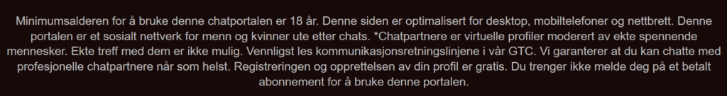 I bunnteksten finner vi den første advarselen om eksistensen av falske profiler.