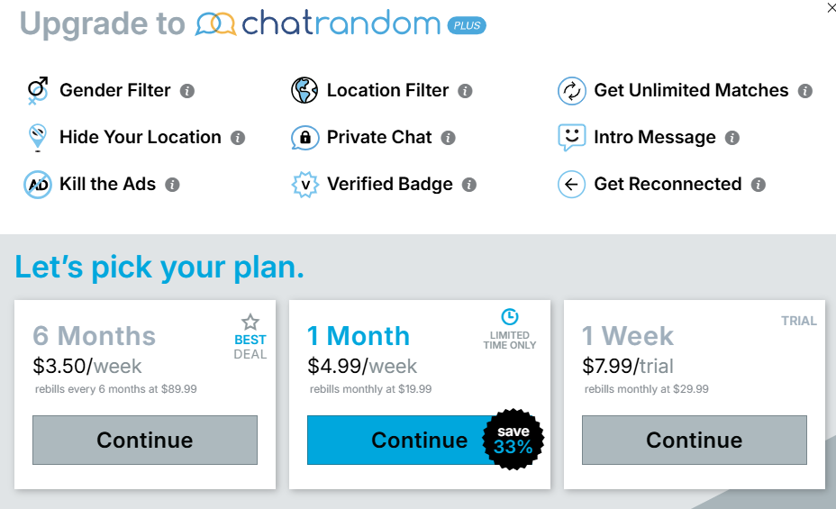 chatrandom pris