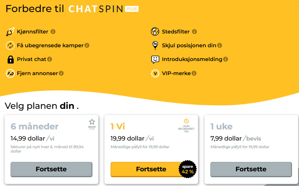 Hva koster Chatspin pris