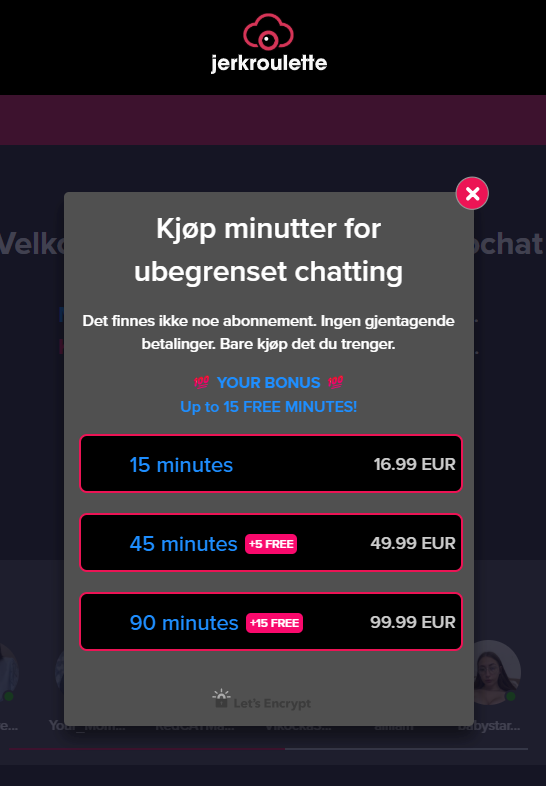 Hva koster kalaset på JerkRoulette?