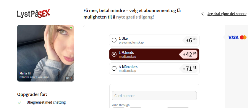 Hvor mye koster lystpasex.com pris